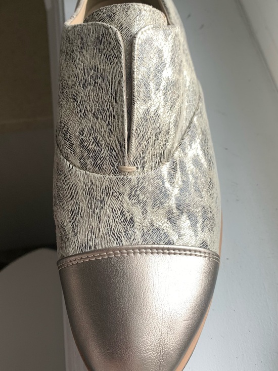 Geox Shoes - Geox Metallic Champagne and Ivory Slip-On Loafer